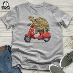 Turtle On A Scooter Unisex T Shirt Gift For Animal Lover