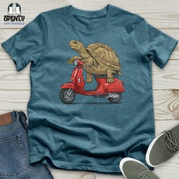 Turtle On A Scooter Unisex T Shirt Gift For Animal Lover