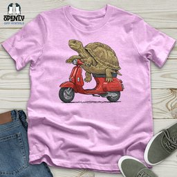 Turtle On A Scooter Unisex T Shirt Gift For Animal Lover