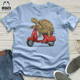 Turtle On A Scooter Unisex T Shirt Gift For Animal Lover