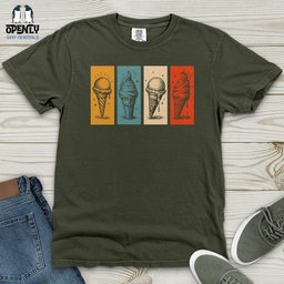 Stained Glass Ice Cream Heavy Cotton Comfort Colors Tee Gift For Animal Lover