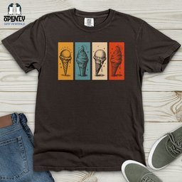Stained Glass Ice Cream Heavy Cotton Comfort Colors Tee Gift For Animal Lover