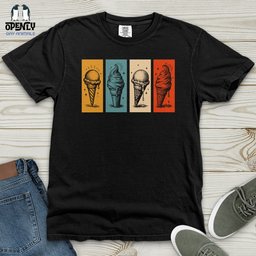 Stained Glass Ice Cream Heavy Cotton Comfort Colors Tee Gift For Animal Lover
