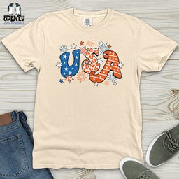 USA 4th Of July Heavy Cotton Comfort Colors Tee Gift For Animal Lover