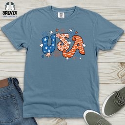 USA 4th Of July Heavy Cotton Comfort Colors Tee Gift For Animal Lover