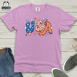 USA 4th Of July Heavy Cotton Comfort Colors Tee Gift For Animal Lover