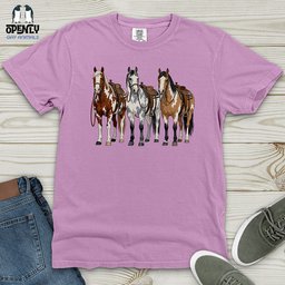 Western Horses Heavy Cotton Comfort Colors Tee Gift For Horse Lover