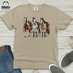 Western Horses Heavy Cotton Comfort Colors Tee Gift For Horse Lover