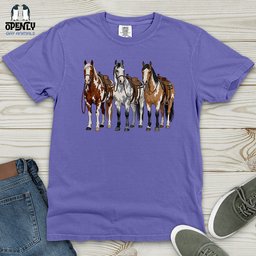 Western Horses Heavy Cotton Comfort Colors Tee Gift For Horse Lover