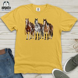 Western Horses Heavy Cotton Comfort Colors Tee Gift For Horse Lover