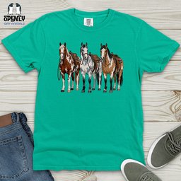 Western Horses Heavy Cotton Comfort Colors Tee Gift For Horse Lover