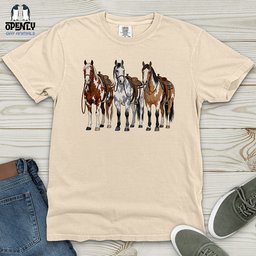 Western Horses Heavy Cotton Comfort Colors Tee Gift For Horse Lover