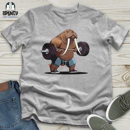 Walrus Weightlifting Champion Unisex T Shirt Gift For Animal Lover