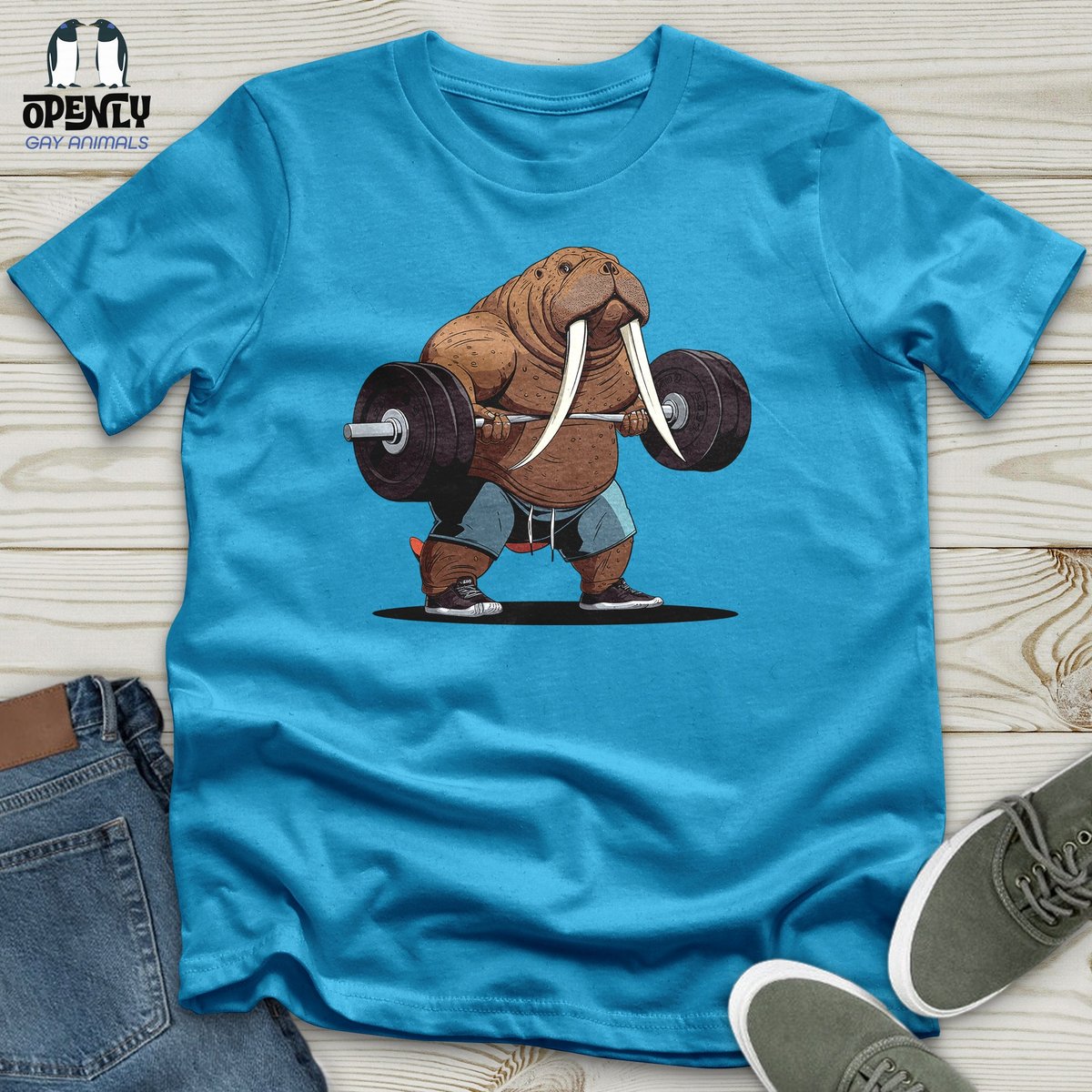 Walrus Weightlifting Champion Unisex T Shirt Gift For Animal Lover