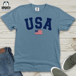 USA Flag Heavy Cotton Comfort Colors Tee Gift For Animal Lover