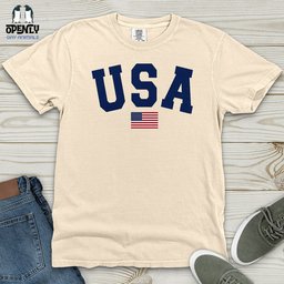 USA Flag Heavy Cotton Comfort Colors Tee Gift For Animal Lover