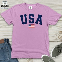 USA Flag Heavy Cotton Comfort Colors Tee Gift For Animal Lover