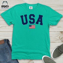 USA Flag Heavy Cotton Comfort Colors Tee Gift For Animal Lover