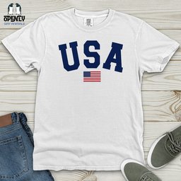 USA Flag Heavy Cotton Comfort Colors Tee Gift For Animal Lover