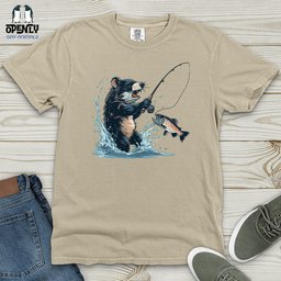 Tasmanian Devil Fishing Heavy Cotton Comfort Colors Tee Gift For Animal Lover