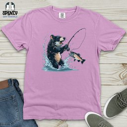 Tasmanian Devil Fishing Heavy Cotton Comfort Colors Tee Gift For Animal Lover