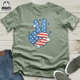 Victory Sign American Unisex T Shirt Gift For Animal Lover
