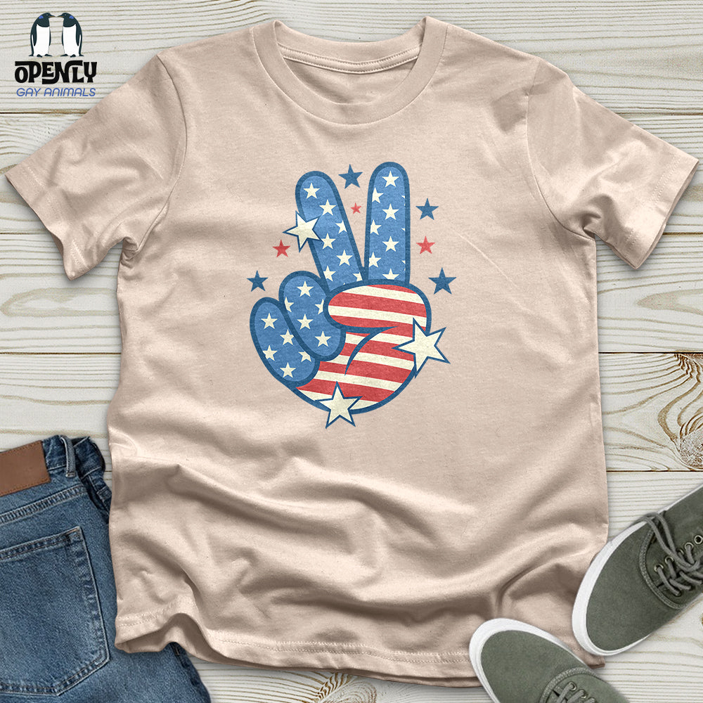 Victory Sign American Unisex T Shirt Gift For Animal Lover