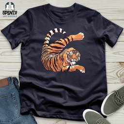 Stretching Tiger Unisex T Shirt Gift For Animal Lover