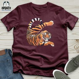Stretching Tiger Unisex T Shirt Gift For Animal Lover