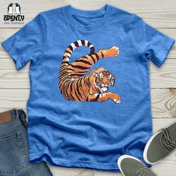 Stretching Tiger Unisex T Shirt Gift For Animal Lover
