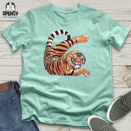 Stretching Tiger Unisex T Shirt Gift For Animal Lover