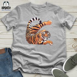 Stretching Tiger Unisex T Shirt Gift For Animal Lover