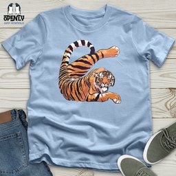 Stretching Tiger Unisex T Shirt Gift For Animal Lover
