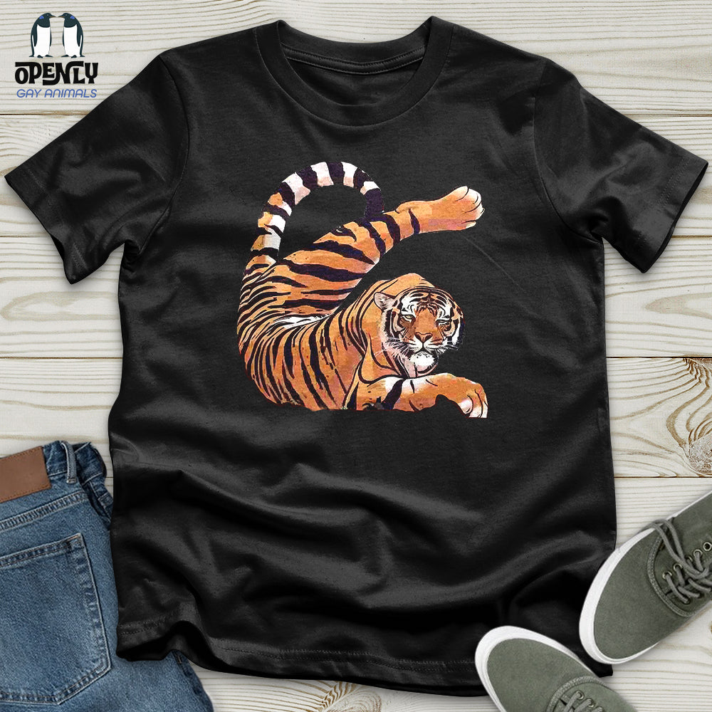 Stretching Tiger Unisex T Shirt Gift For Animal Lover