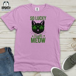 So Lucky Heavy Cotton Comfort Colors Tee Gift For Animal Lover