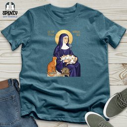 Saint Gertrude Of Nivelles Unisex T Shirt Gift For Animal Lover