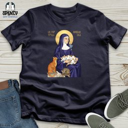 Saint Gertrude Of Nivelles Unisex T Shirt Gift For Animal Lover