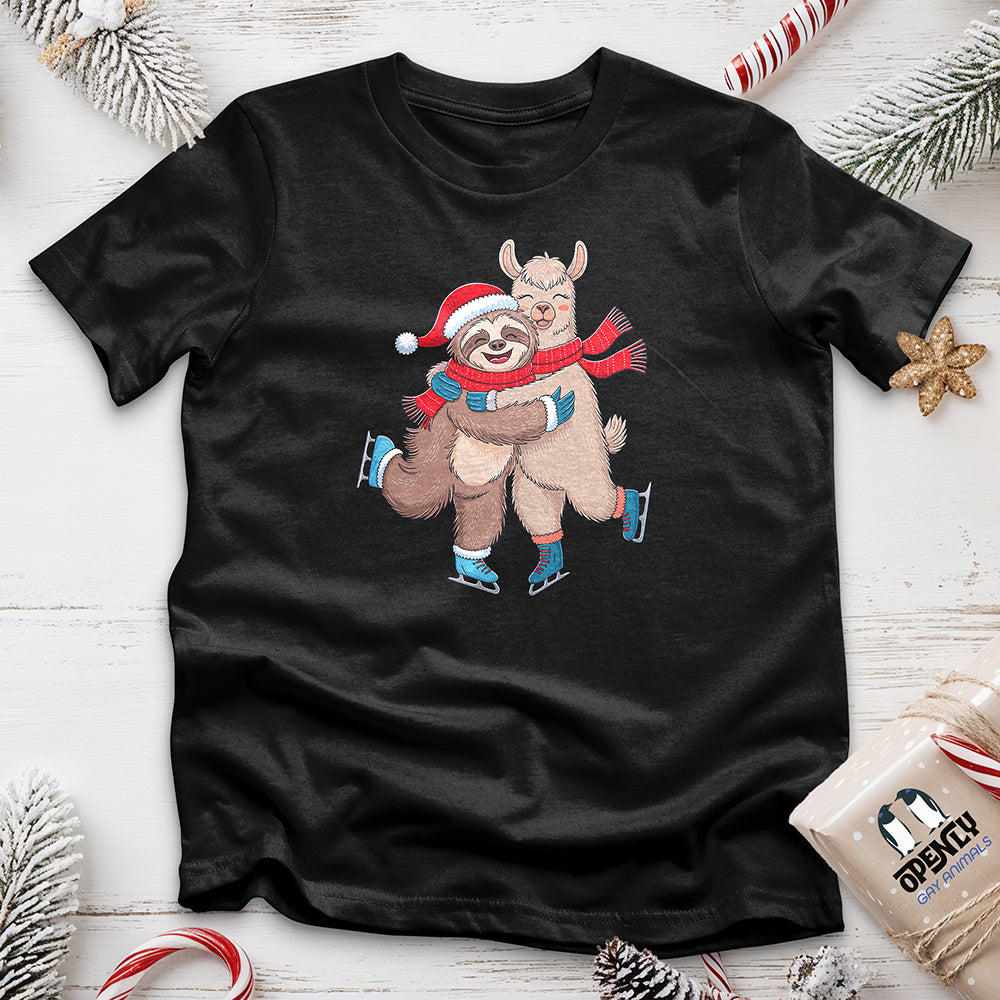 Sloth Hugging Llama Unisex T Shirt Gift For Animal Lover