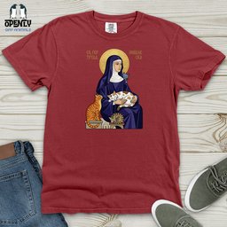 Saint Gertrude Of Nivelles Heavy Cotton Comfort Colors Tee Gift For Animal Lover