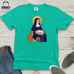 Saint Gertrude Of Nivelles Heavy Cotton Comfort Colors Tee Gift For Animal Lover