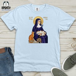Saint Gertrude Of Nivelles Heavy Cotton Comfort Colors Tee Gift For Animal Lover