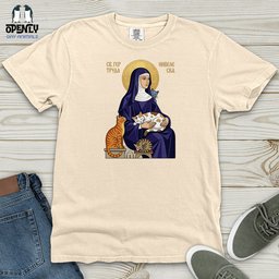 Saint Gertrude Of Nivelles Heavy Cotton Comfort Colors Tee Gift For Animal Lover