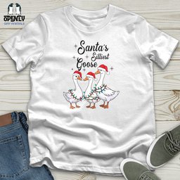 Santas Silliest Goose Softstyle Tee Gift For Animal Lover