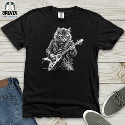 Cat Rockstar Heavy Cotton Comfort Colors Tee Gift For Cat Lover
