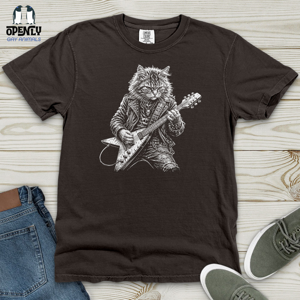 Cat Rockstar Heavy Cotton Comfort Colors Tee Gift For Cat Lover