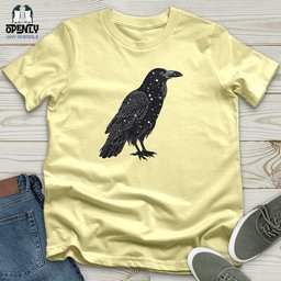 Celestial Raven Silhouette Softstyle Tee Gift For Animal Lover