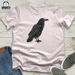 Celestial Raven Silhouette Softstyle Tee Gift For Animal Lover