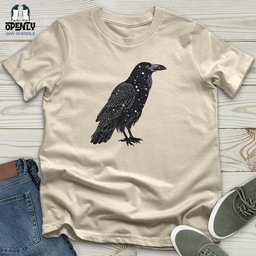 Celestial Raven Silhouette Softstyle Tee Gift For Animal Lover