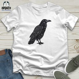 Celestial Raven Silhouette Softstyle Tee Gift For Animal Lover
