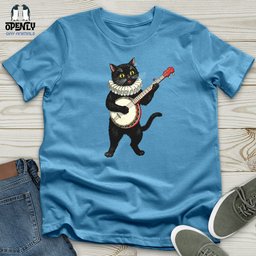 Cat Playing A Banjo Unisex T Shirt Gift For Cat Lover